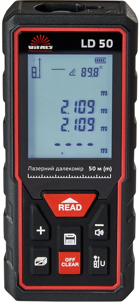 Вимірювач відстані лазерний VITALS Professional LD 50